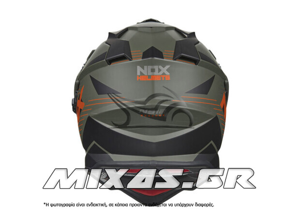 ΚΡΑΝΟΣ NOX ΚΛΕΙΣΤΟ (MOTOCROSS) N312 ΧΑΚΙ/ΠΟΡΤΟΚΑΛΙ