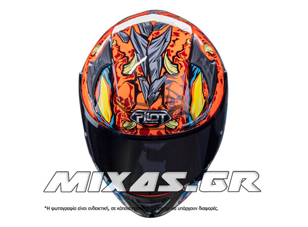 ΚΡΑΝΟΣ PILOT SNAKE SV REPTILE-X ΚΛΕΙΣΤΟ (FULLFACE) FLUO ΠΟΡΤΟΚΑΛΙ